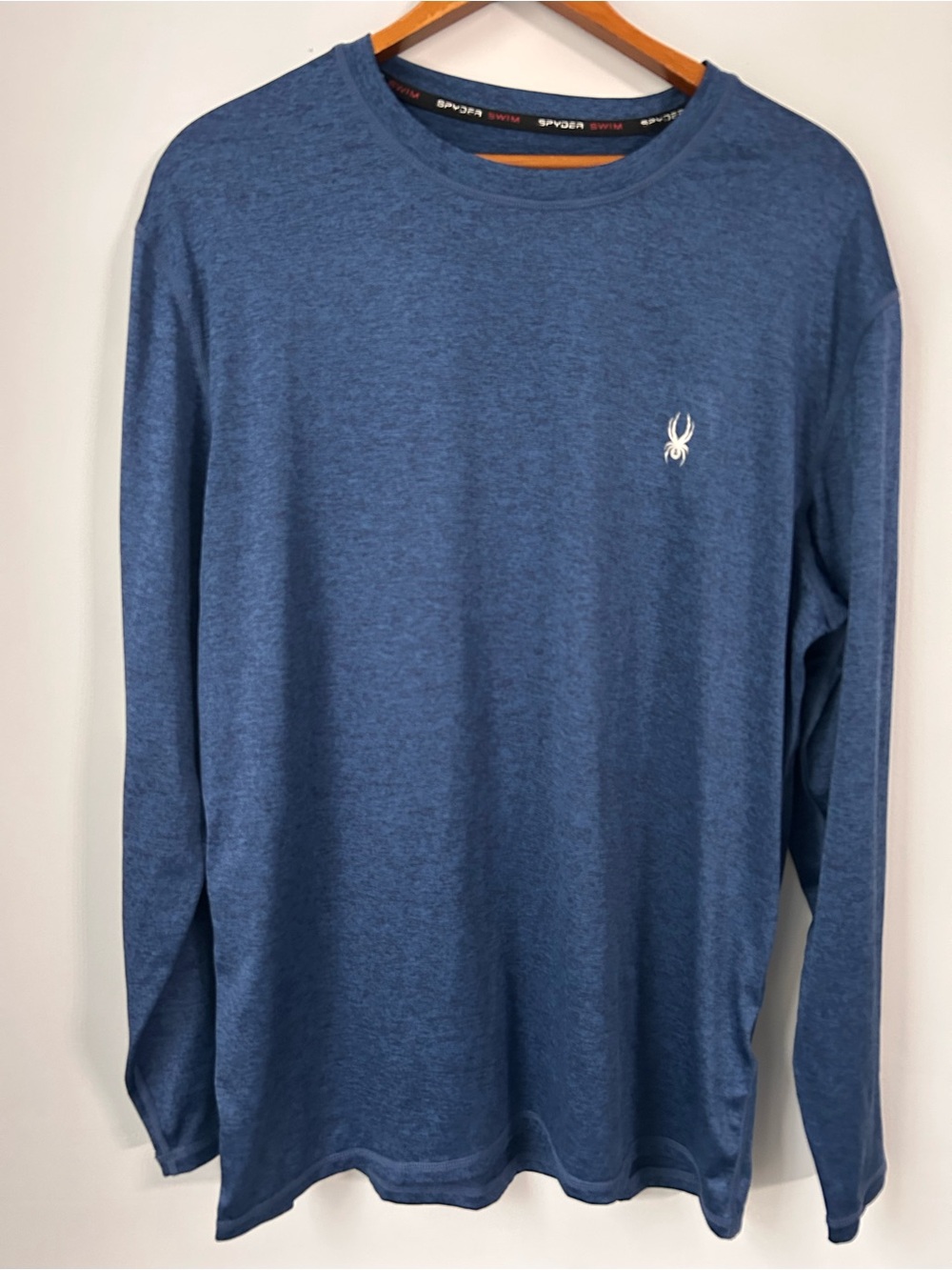 Spyder Rash Guard Mens Medium Blue Long Sleeve UPF 50+ Swim Shirt Performance
